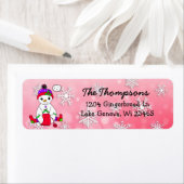 Kerstsneeuwpoppen, achtergrond etiket (Insitu)