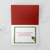 Kerstsneeuwpoppen in sneeuwvlokken kaart (Binnen)