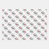 Kerstsneeuwpoppen, Kerstman en Rudolph Inpakpapier Vel (Voorkant 2)
