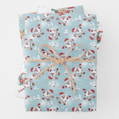 Kerstsneeuwpoppen, Kerstman en Rudolph Inpakpapier Vel (In situ)