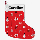 Kerstsneeuwpoppen Kerstman Kerstman gepersonalisee Grote Kerstsok (Voorkant)