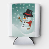 Kerstsneeuwpoppen, sneeuwvlokken en sneeuwvlokken blikjeskoeler (Voorkant)