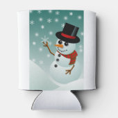 Kerstsneeuwpoppen, sneeuwvlokken en sneeuwvlokken blikjeskoeler (Achterkant)