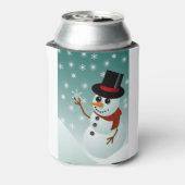 Kerstsneeuwpoppen, sneeuwvlokken en sneeuwvlokken blikjeskoeler (Blikje Achterkant)