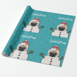 KerstsneeuwPug Cadeaupapier