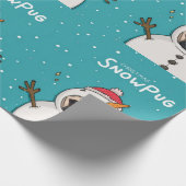 KerstsneeuwPug Cadeaupapier (Hoek)