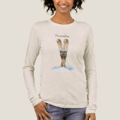Kerstsneeuwschaatsen Tri-Blend Shirt (Voorkant)