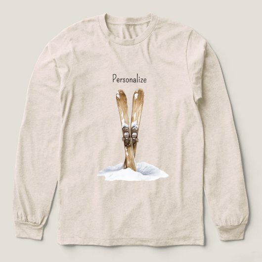 Kerstsneeuwschaatsen Tri-Blend Shirt (Voorkant)