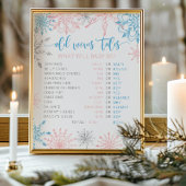 Kerstsneeuwschilfers roze of blauwe Oude Wives Tal Poster