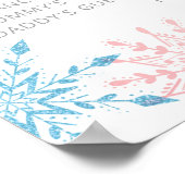 Kerstsneeuwschilfers roze of blauwe Oude Wives Tal Poster (Hoek)