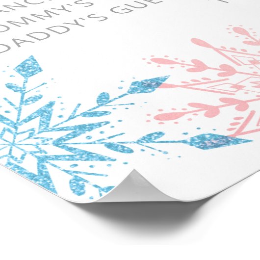 Kerstsneeuwschilfers roze of blauwe Oude Wives Tal Poster (Hoek)