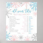Kerstsneeuwschilfers roze of blauwe Oude Wives Tal Poster (Voorkant)
