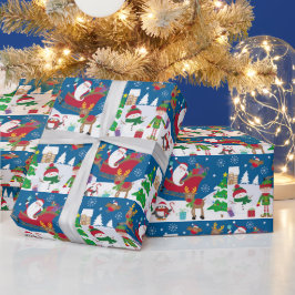 Kerstsneeuwscootreerpapier Cadeaupapier