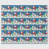 Kerstsneeuwscootreerpapier Cadeaupapier (Vlak)
