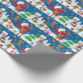 Kerstsneeuwscootreerpapier Cadeaupapier (Hoek)