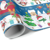 Kerstsneeuwscootreerpapier Cadeaupapier (Rol Hoek)