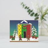 Kerstsneeuwsfeer Feestdagenkaart (Staand voorkant)