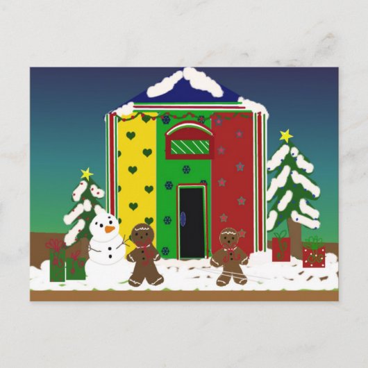 Kerstsneeuwsfeer Feestdagenkaart (Voorkant)