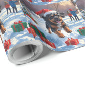 Kerstsneeuwsfeer met Bouvier des Flandres Cadeaupapier (Rol Hoek)