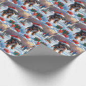 Kerstsneeuwsfeer met Bouvier des Flandres Cadeaupapier (Hoek)
