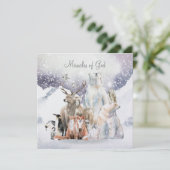 Kerstsneeuwsfeestelijke kaarten met wonderen van G (Staand voorkant)