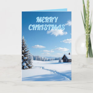 Kerstsneeuwtafereel personaliseren familie kaart