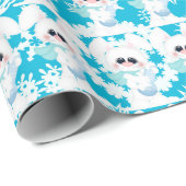 kerstsneeuwvleerpapier cadeaupapier (Rol Hoek)