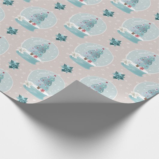 kerstsneeuwvloerpapier voor Wereldbollen Cadeaupapier (Hoek)