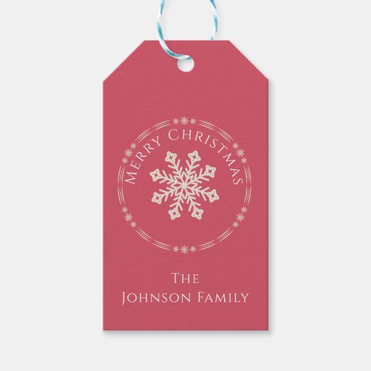 Kerstsneeuwvlok Cadeaubijsluiter Cadeaulabel (Voorkant)