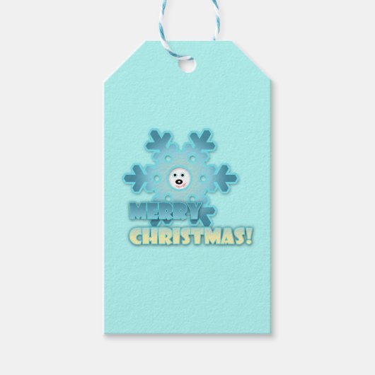 Kerstsneeuwvlok Cadeaulabel (Voorkant)