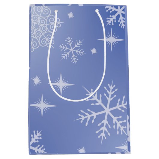 Kerstsneeuwvlok decoratieve middelgrote cadeautas (Voorkant)