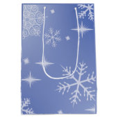 Kerstsneeuwvlok decoratieve middelgrote cadeautas (Achterkant)