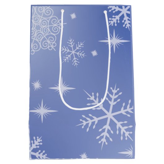 Kerstsneeuwvlok decoratieve middelgrote cadeautas (Achterkant)