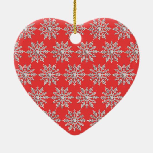 Kerstsneeuwvlok Keramisch Ornament (Achterkant)