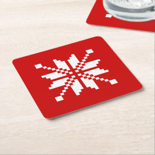 Kerstsneeuwvlok Kerstpatroon Kartonnen Onderzetters