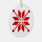 Kerstsneeuwvlok Kerstpatroon Keramisch Ornament (Rechts)