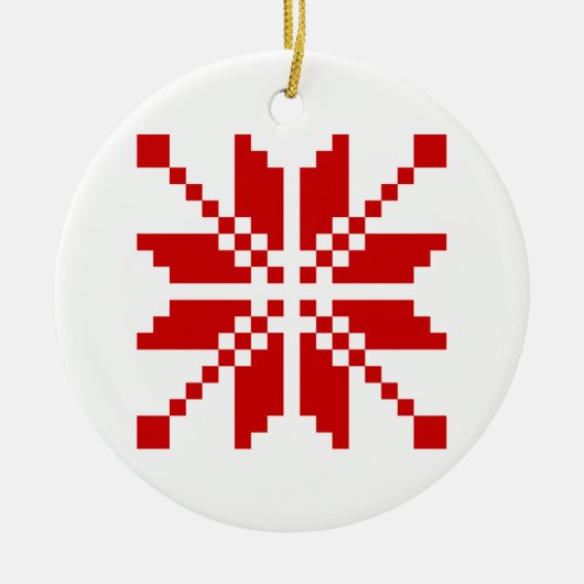 Kerstsneeuwvlok Kerstpatroon Keramisch Ornament (Voorkant)
