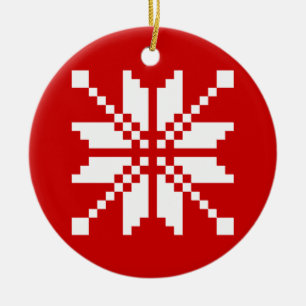 Kerstsneeuwvlok Kerstpatroon Keramisch Ornament