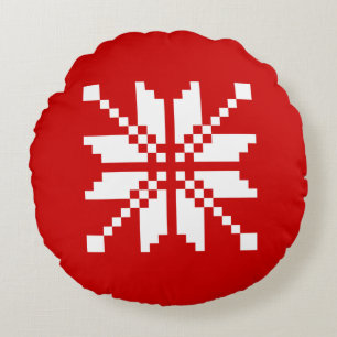 Kerstsneeuwvlok Kerstpatroon Rond Kussen