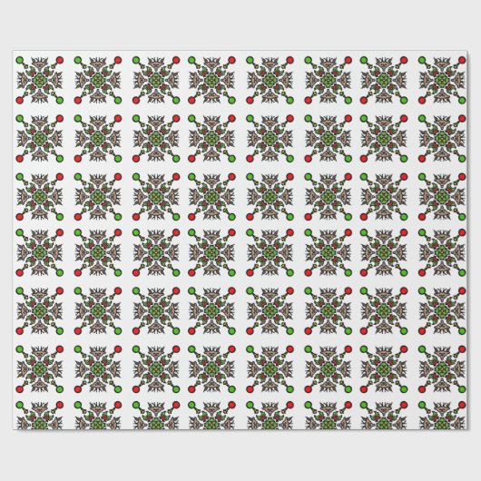 Kerstsneeuwvlok Mandala Cadeaupapier (Vlak)