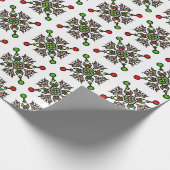 Kerstsneeuwvlok Mandala Cadeaupapier (Hoek)