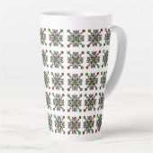 Kerstsneeuwvlok Mandala Latte Mok (Rechterhoek)