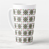 Kerstsneeuwvlok Mandala Latte Mok (Linkerhoek)
