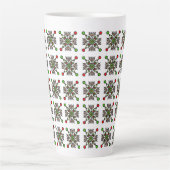 Kerstsneeuwvlok Mandala Latte Mok (Voorkant)