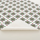 Kerstsneeuwvlok Mandala Sherpa Deken (3/4)
