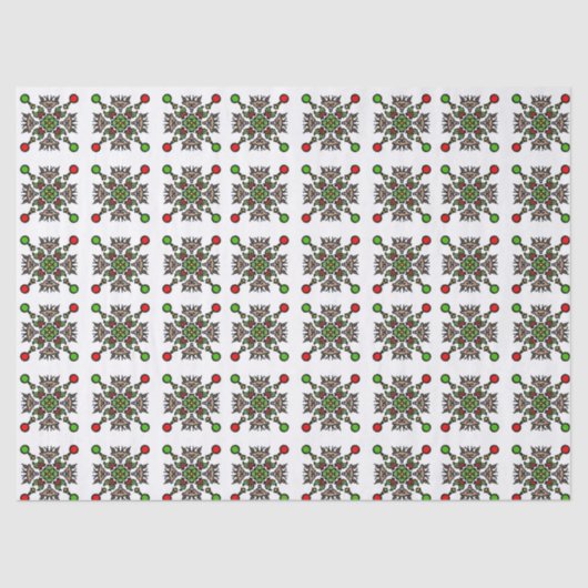 Kerstsneeuwvlok Mandala Tissuepapier (Voorkant)