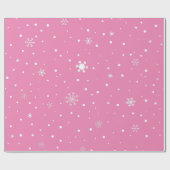 Kerstsneeuwvlok met roze en witte polka dot cadeaupapier (Vlak)