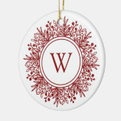 Kerstsneeuwvlok Monogram Keramisch Ornament (Links)