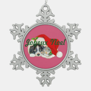 Kerstsneeuwvlok Ornament Puppies en Kittens