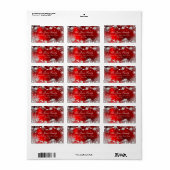 Kerstsneeuwvlok Rode Kerstadreslabels Etiket (Full Sheet)